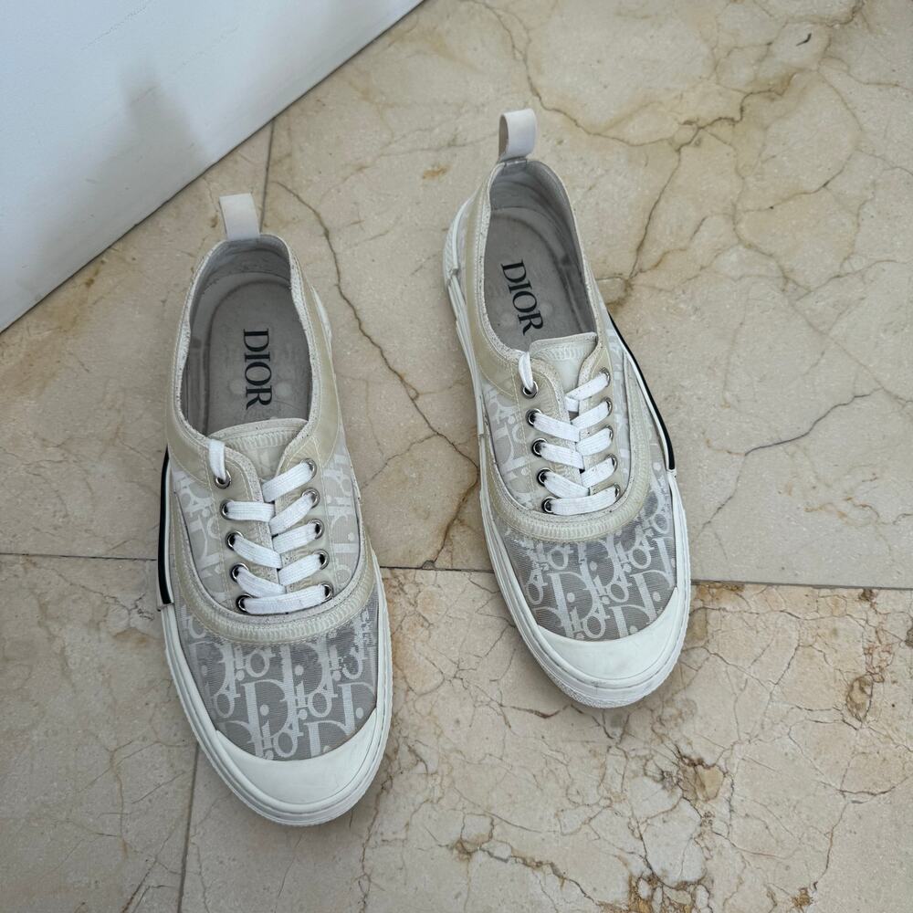 Dior B23 Low-Top Sneakers - White Oblique Canvas